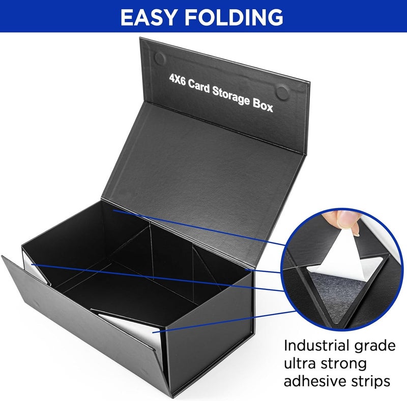 CollectHall 4x6 Index Card Holder Storage Box, Index Card Holder Organizer, 4x6 Recipe Card Box- 1 Pack - Image 3
